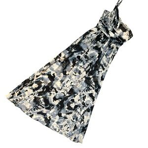 BCBG 100% Silk Shell Camo One Shoulder Evening Prom Full Length Dress, Size 0